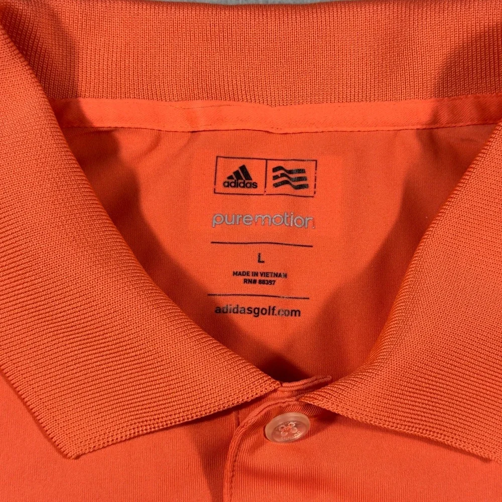 Adidas Puremotion Mens Orange Golf Polo Shirt The Links Lighthouse Sound Large